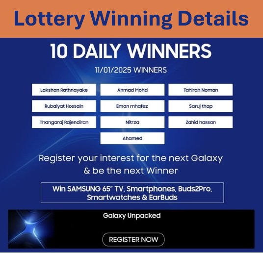 Samsung Lucky Draw Winners